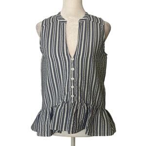 Veronica Beard blue & white striped sleeveless top size XS